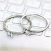 Anel de Aço Ovelo Estilo Coreano Moda Prata Quatro Garras Diamante Único Tendência Personalizado Anel Fino Mais Vendido para Mulheres