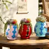 Vaso de flor cheongsam tridimensional estilo chinês para pátio e varanda, paisagismo em miniatura para plantas verdes, decoração de ornamento de mesa para jardim de plantas em vaso
