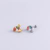 Nuevo tornillo de doble cabeza de acero inoxidable de Henson, varilla delgada, amor, circonita, clavo para la oreja, perla de concha, moda, piercing, clavo para la oreja