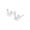 Aretes de Conejo para Mujer Simples Lindos Asimétricos Aretes de Conejo Exquisitos Diamantes Flash Zirconia Año del Conejo Regalo