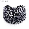Estilo Chica Dulce y Fresca Picante Otoño e Invierno Diadema Deportiva Estampado de Leopardo Diadema Elástica Ancha Nudada Estilo Europeo y Americano Pañuelo para la Cabeza Absorbente de Sudor