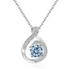 Plata de Ley S925 Transfronteriza Europea y Americana Amazon Nueva Moda Versátil Colgante Gota de Agua Doce Piedras de Nacimiento Collar Sencillo
