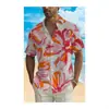 Camisa hawaiana casual de manga corta para hombre, retro, floral, con estampado digital 3D, superventas de verano transfronterizo