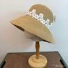 Sombrero de Pescador de Encaje Estilo Retro Hepburn con Encaje Grande para Viajes de Primavera y Verano Protección Solar Sombrero de Paja