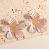 Pendientes Geométricos Florales de Esmalte de Colores Transfronterizos para Mujer, Pendientes Irregulares de Alta Gama, Accesorios para Orejas Modernos y Versátiles