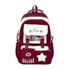 Mochilas Color Block Patchwork Estilo Coreano Estilo Faculdade Moda Deslocamento Alça Retrátil Mochila de Viagem Estilo Doce Bolsa Escolar para Estudantes