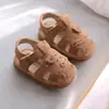 Sandalias Cerradas Lindas con Forma de Oso para Bebés y Niños Pequeños, Zapatos de Dibujos Animados Antideslizantes de Suela Suave que Chirrían para Niños y Niñas, Moda de Verano