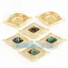 Accesorios para joyería DIY mitad plata 925 oro microincrustación concha de abulón Conector de corazón de manzana y durazno
