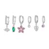 Aretes de Insectos de Venta Caliente Transfronteriza Moda Europea y Americana Aretes de Hoja de Circonita de Color Nuevos Aretes de Juego al Por Mayor