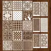 Juego de 24 Piezas de Plantillas de Pintura Geométrica, Plantillas de Superposición Abstractas Reutilizables para Muebles, Pisos, Paredes y Decoración de Graffiti