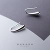 Pendientes de plata S925 para mujer, estilo japonés y coreano, sencillos, brillantes, con forma de gota, con personalidad, con forma geométrica, joyería para mujer E7347
