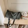 Bolso de hombro grande de estilo ins coreano para mujer, bandolera casual simple versátil, bolso tipo almohada de nailon de color liso