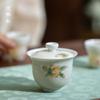 Tazón Tapa Caqui Pintado a Mano Si Tao Zhai Set de Té Kung Fu para el Hogar Taza de Té de Cerámica Fabricante de Té de Dos Talentos Cajas de Regalo Mayoreo