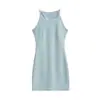 Vestido Colete Sem Manga de Temperamento Feminino Verão Novo para o Trabalho Estilo Coreano Cintura Marcada Emagrecedor Saia Longa/Curta Gentil
