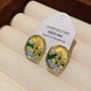 Pendientes de perlas de flor de aceite de aguja plateada estilo coreano de alta gama nuevos nicho pendientes versátiles al por mayor para mujer