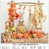 Decoración de Ventana de Exhibición de Paisaje Tema de Cosecha Maíz Caqui Calabaza Ajo Cadena Colgante Otoño Cosecha Jardín de Infancia Creación de Anillos