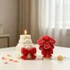 Molde de Silicona para Ramo de Rosas con Lazo 3D Molde para Pastel de Tres Capas con Aroma a Rosa DIY