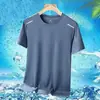 Camiseta de Malla de Seda Helada Transpirable de Manga Corta para Hombre, Joven, Moderna, Versátil, Color Sólido