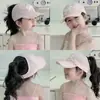 Sombrero de Verano para Niños, Gorra Fina de Secado Rápido con Visera, Sombrero de Copa Semiabierto, Protector Solar para Bebé, Se Puede Atar en una Cola de Caballo, Gorra de Béisbol con Visera