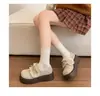 Zapatos Birkenstock de suela gruesa para mujer 2026 otoño nuevos elegantes versátiles para uso en exteriores suela blanda cordones de lazo zapatos de plataforma totalmente cerrados
