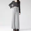 Pantalones de maternidad para primavera y otoño, estilo nuevo con encaje, soporte para el vientre, pierna ancha, caída fluida, casual, adelgazante, adecuados para usar en exteriores durante el embarazo, pantalones de largo completo