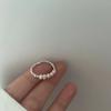 Exquisito Anillo Hecho a Mano de Perla de Imitación para Mujer, Estilo Minimalista Fresco, Anillo Abierto de Moda y Único, Anillo Versátil para el Dedo Índice