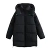 Ropa de Mujer Ouni Transfronteriza Popular en Aliexpress Invierno Holgada Casual Cálida Color Sólido con Capucha Versátil Chaqueta de Algodón