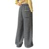 Pantalones de punto a rayas de pierna ancha para niñas, invierno nuevo para niños, pantalones largos de forro polar deportivo estilo perezoso de otoño e invierno, exportación al por mayor