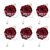 Set de 6 Piezas de Suministro Transfronterizo Europeo y Americano Novio y Novia Boda Hoja de Oro con Cuentas Muñequera y Ramillete Fabricante Venta al por Mayor Stock Disponible