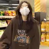 Moletom Redondo Retro Americano para Mulheres, Primavera e Outono 2025, Jaqueta Oversized com Design Nicho Fino, Top de Marca Tendência