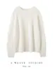 Suéter Grueso de Cachemira de Seda Raglán para Mujer Otoño Invierno Nuevo Estilo Holgado Perezoso Prendas de Punto Capa Base Versátil Suéter de Cuello Redondo