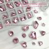 Unhas Artísticas Diamantes de Vidro Cristal Irregular Fundo Pontiagudo Rosa, Diamantes Coração Inclinado, Decorações de Unha Gota d'Água em Forma de Machado, Aurora