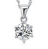 Cross-border seis garras único diamante prata banhado pingente colar simples Coreia do Sul atacado joias femininas grande diamante pingente venda quente