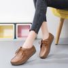 Zapatos de Verano de Una Capa para Mujer de Suela Plana y Tacón Plano Doudou Zapatos de Mujer de Piel Vacuna Calados Zapatos de Caracol Talla Grande Zapatos de Mujer Casuales para Mamás