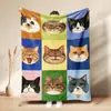Manta de Flanela Fofa de Gato Pet Universal para Todas as Estações Manta para Cochilo no Escritório Manta Cobertora para Intervalo de Almoço no Dormitório