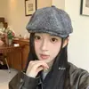 Sombrero Beret de Teñido Anudado de Moda Otoño-Invierno 2025, Estilo Nuevo de Otoño Temprano, Reversible, para Mujer, Circunferencia de Cabeza Grande, Adelgazante, Venta al por Mayor