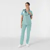 Entrega transfronteriza de uniformes quirúrgicos, tops de manga corta de doctor Amazon transfronterizos, uniformes de enfermera con cuello en V, uniformes de técnica de enfermería para mujer