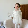 Ropa para niños de azúcar de pera vestido de niña otoño elegante vestido de princesa para niños falda de bebé clase A vestido formal para bebé niña primer cumpleaños