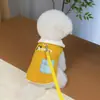 Ropa para perro mascota con estampado de dibujos animados, abrigo de algodón a la moda con bloques de color, ropa a prueba de frío para gato, estilo otoño e invierno 26 Abrigo de algodón Oso Cereza