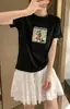 Segundo lote de camisetas de algodón acanalado con mangas tipo flip exclusivamente para mujer, tops de manga corta ajustados directamente de la fábrica, stock de verano de las tiendas físicas Thirteen Streets