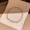 Pulsera de Flor de Circonita Super Brillante Lujo Ligero Nicho Sensación de Alta Gama Estilo Coreano Exquisita Moda Versátil Decoración de Pulsera Venta al por Mayor Mujeres