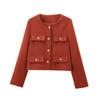 Venta al por mayor transfronteriza Amazon otoño e invierno nueva ropa de mujer estilo Chanel moda decoración de botones chaqueta de traje corta B88646