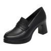 Zapatos Planos de Dropshipping, Zapatos de Pasarela Cheongsam, Zapatos de Plataforma Impermeables de Suela Gruesa para Mujeres de Mediana Edad, Mocasines de Boca Profunda, Zapatos de Cuero de Tacón Alto para Mujer