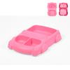 Prato de jantar de silicone para bebê novo de fábrica, conjunto de talheres com ventosa grande, 8 peças, prato de jantar de silicone com tema de carro de desenho animado para crianças