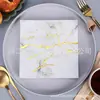 Feliz Cumpleaños Estampado en Caliente y Servilletas Plateadas Suministros para Decoración de Fiesta de Cumpleaños Decoración de Papel Venta al por Mayor Transfronteriza