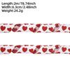 Cinta con Estampado de Corazones para el Día de San Valentín Decoración de Guirnalda para Caja de Regalo Cinta DIY Cinta de Lino Imitación en Forma de Corazón Rojo Melocotón Cinta