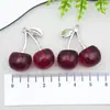 Pendientes Colgantes de Aleación Acrílica de Cereza de Cristal 3D para Hacer Manualidades Transfronterizos, Collares, Llaveros, Accesorios de Joyería