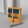 Conjunto de vassoura dobrável espessa, combinação de vassoura grande para casa e pá de lixo, ferramenta de varrer cabelo giratória de cerdas macias