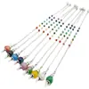 Joyería transfronteriza gema natural Cristal péndulo espiritual en forma de giroscopio cuentas de 18 mm 7 colores piedra energética colgante de péndulo