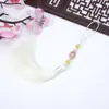 Gota de Agua Diamante Borla Larga Hielo Prensado Seda Hielo DIY Hecho a Mano Colgante Borla Accesorios Antigua Dinastía Han Colgante para Abanico Venta al por Mayor